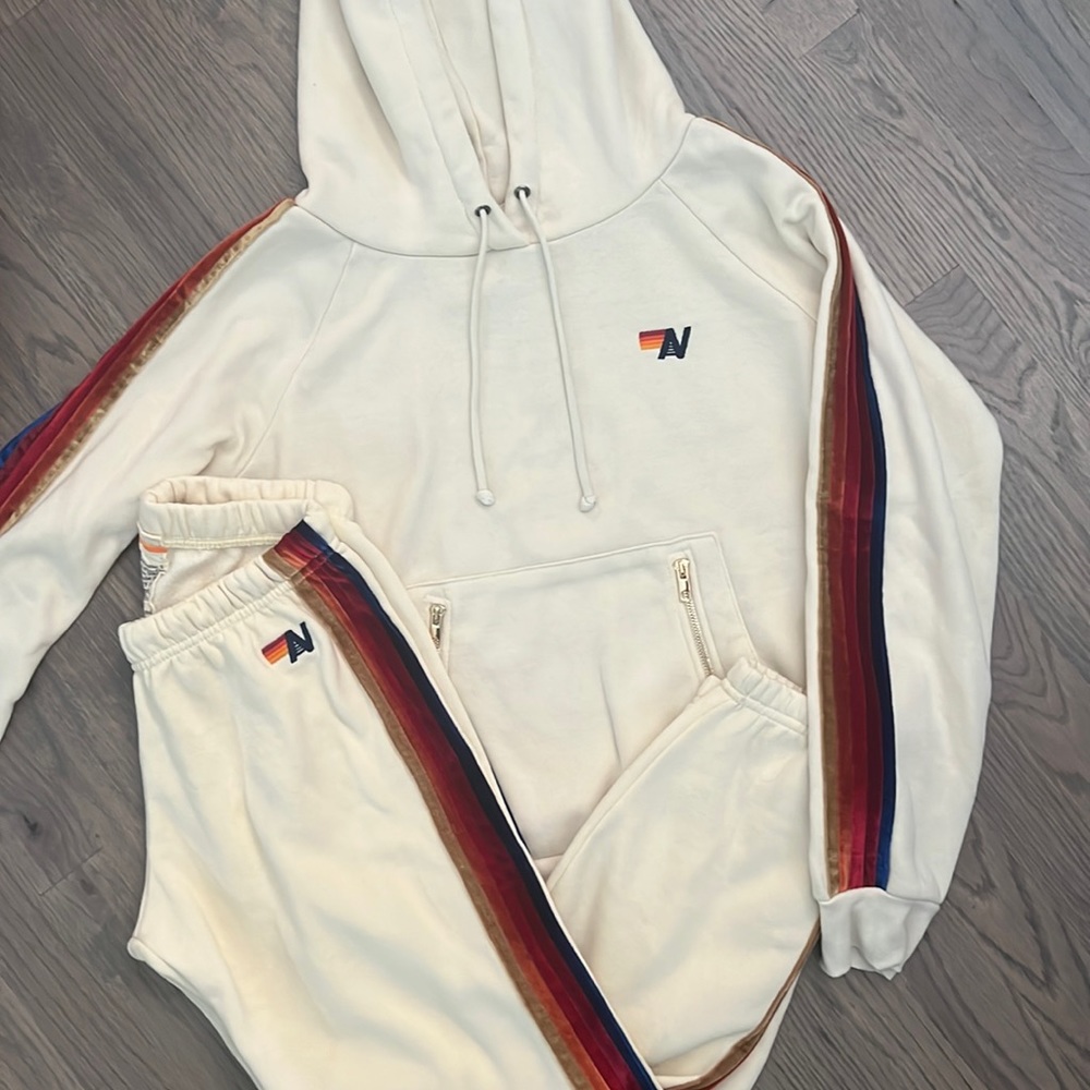 Aviator Nation Vintage White Track Suit